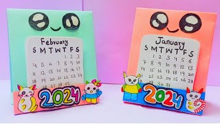 How to make New year 2024 Desk calendar  Handmade desk calendar [upl. by Aicyle360]