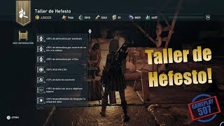 Herrero Secreto Cómo encontrar el TALLER DE HEFESTO en AC Odyssey Nuevos Grabados [upl. by Akcir609]