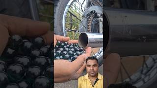 Bike ke silencer me kanche daal Kiya experiment experiment shorts greenscreen shortsvideo [upl. by Aiotal473]