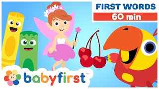 Toddler Learning Video w Color Crew amp Larry  Baby Learning First Words amp ABC  1 Hour  BabyFirstTV [upl. by Elem]