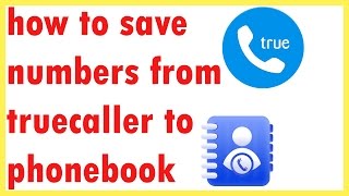 how to save number from truecaller database to phonebook [upl. by Nil]