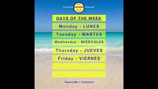 Learn SPANISH DAYS of the WEEK  Spanish Vocabulary Words for Beginners SpanishForBeginners [upl. by Jon599]