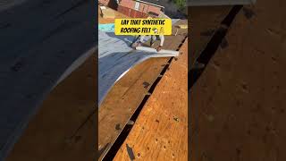 Lay that synthetic roofing felt 🏡🪜 felt roofer roofing protection reels dyi roofs roof [upl. by Ewan48]