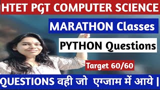 2 PYTHON IMPORTANT QUESTIONS MARATHON FOR HTET PGT COMPUTER SCIENCE nsclasses htet computerscien [upl. by Arebma]