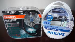 OSRAM Cool Blue Intense NEXT GEN vs Philips WhiteVision Ultra [upl. by Kaplan]