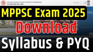 Download MPPSC 2025 Syllabus and PYQ Previous Year Questions By Arvind [upl. by Walsh]