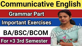 Communicative English  Grammar Part 1  For 3 3rd Semester  BABSCBCOM  Odisha [upl. by Aihseit]