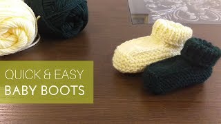 How to knit baby boots  shoes super easy and quick [upl. by Yrrak]