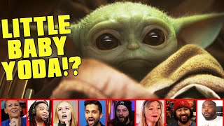 Reactors Reaction To Seeing Baby Yoda In The Disney Series The Mandalorian [upl. by Elleved]