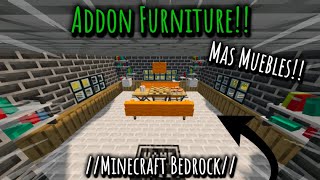 🟢Addon Furniture 🛋 Para Minecraft PE  Minecraft Bedrock  Furniture Addon [upl. by Aday]