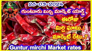 మార్చి 262024గుంటూరు మిర్చి మార్కెట్ ధరలుGUNTUR MIRCHI MARKET RATESగుంటూరు మిర్చి యార్డు [upl. by Frances]