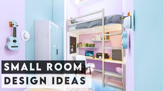 SMALL ROOM DESIGN WITH LOFT BED STYLES  DIY LOFT BED AND STUDY DESK [upl. by Wassyngton]