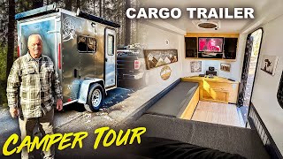 5x8 Cargo Trailer DIY Camper Conversion Build  Tiny House [upl. by Nniroc]