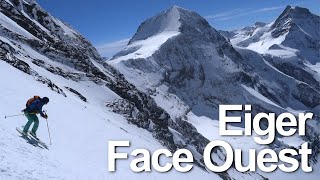 Eiger Face Ouest alpinisme ski de randonnée pente raide montagne Oberland Alpes Bernoises [upl. by Elleuqar]