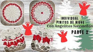 Tejiendo para Navidad  Arbolitos de Nieve con Angelitos Navideño Parte 2 [upl. by Cutlor]