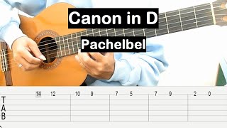 Canon in D Guitar Tutorial Pachelbel Melody Guitar Tab Guitar Lessons for Beginners [upl. by Lyrpa613]