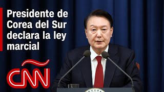 Presidente de Corea del Sur declara ley marcial y acusa a oposición de vínculos con Corea del Norte [upl. by Eppillihp]