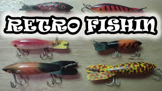 Oldschool fishing Canada Retro lures 6 fishing bomberlures [upl. by Refinnej]