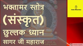 Bhaktamar Stotra Sanskrit  भक्तामर स्तोत्र संस्कृत Dhyan sagar Ji छुल्लक ध्यान सागर जी महाराज [upl. by Nagol873]