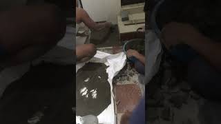 Preparing mixture for tile fixing [upl. by Pammi]