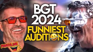 FUNNIEST Auditions Of BGT 2024 With Simon Cowell [upl. by Natsirhc]