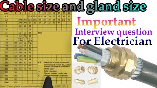 Cable Size and gland size  Cable gland size chart  Gland size with holesaw [upl. by Lilhak]