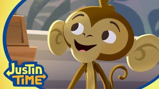 Playing Games with a Monkey  Justin Time Season 2 Cartoon Clip [upl. by Joris]