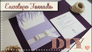 Como fazer Convite de Casamento com Envelope Forrado DIY  Faça você mesmo  Tutoriais casamento [upl. by Kamillah559]