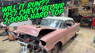 Will It Run 1957 Chevy Belair 2Door Hardtop Garage kept since ‘76 [upl. by Biddle]