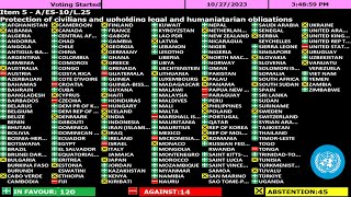 UN General Assembly adopts Gaza resolution calling for immediate amp sustained humanitarian truce [upl. by Polinski]