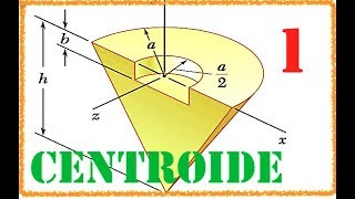 ESTATICA  centroide de un volumen  compuesto  ejercicio 5 97 PARTE 1 [upl. by Kyred]