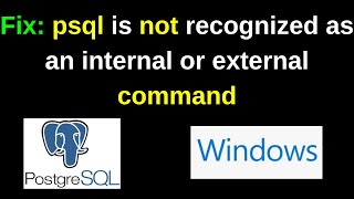 psql is not recognized as an internal or external command in Windows  PostgreSQL System Path  2024 [upl. by Novaj]