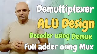 Demultiplexer tricks  ALU design  24 Decoder design using 14 Demux  Full adder using MUX [upl. by Reinaldos]