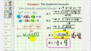 Ex 4 Solve a Quadratic Equation Not Set Equal to Zero Using the Quadratic Formula [upl. by Cris876]