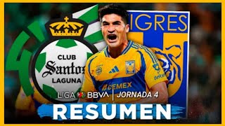 Santos vs Tigres  Apertura 2024 Jornada 4  Liga MX  SECCIÓN RESULTADOS MX [upl. by Darnell]