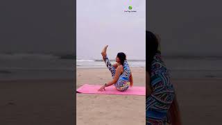 Sitting yoga pose  yoga on the beach yogaurmi [upl. by Elfie]