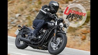 2018 Triumph Bonneville Bobber Black First Ride Review  Ultimate Motorcycling [upl. by Yolande671]