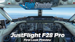 JustFlight Fokker F28 Professional  First Look Preview  MSFS [upl. by Billi]