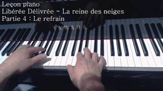 Leçon piano  Libérée Délivrée  La reine des neiges refrain [upl. by Elagibba532]