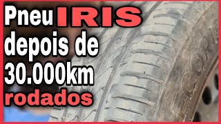 Pneu Iris depois de 30000 km rodados só na dianteira Pneu 18565R14 durável e barato [upl. by Ayerim]