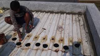 Waterproofing of corrugated roof [upl. by Sorgalim]