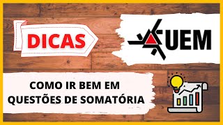 como ir bem em questões de somatória no vestibular UEM e PAS UEM  DICAS [upl. by Sabine]