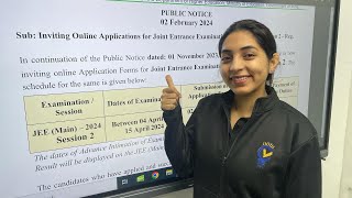 Registration for JEE Main 2024 second attempt Started  NTA notice [upl. by Trisha]