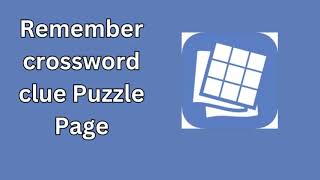 Remember crossword clue Puzzle Page [upl. by Juan]