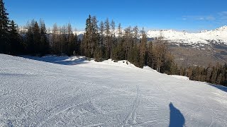 WIDE OPEN slope Blue Belvedere and Blue Renard near Arc 1800  Feb 2023 [upl. by Janicki878]