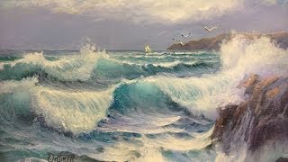 Joyce Ortner Seascape Painting In Progress [upl. by Blunt801]