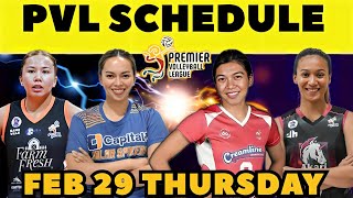 PVL GAME SCHEDULE FEBRUARY 29 2024 THURSDAY  PVL ALL FILIPINO CONFERENCE 2024 [upl. by Sturges]