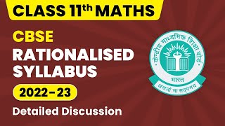 CBSE Rationalized Syllabus Class 11  Class 11 Maths Syllabus 202223  CBSE Big Update [upl. by Boyer469]