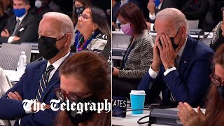 Joe Biden appears to fall asleep during COP26 speeches [upl. by Anneh]