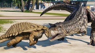 Polacanthus Nodosaurus amp 2 Carnotaurus Breakout amp Fight Jurassic World Evolution 4K 60FPS [upl. by Anul]